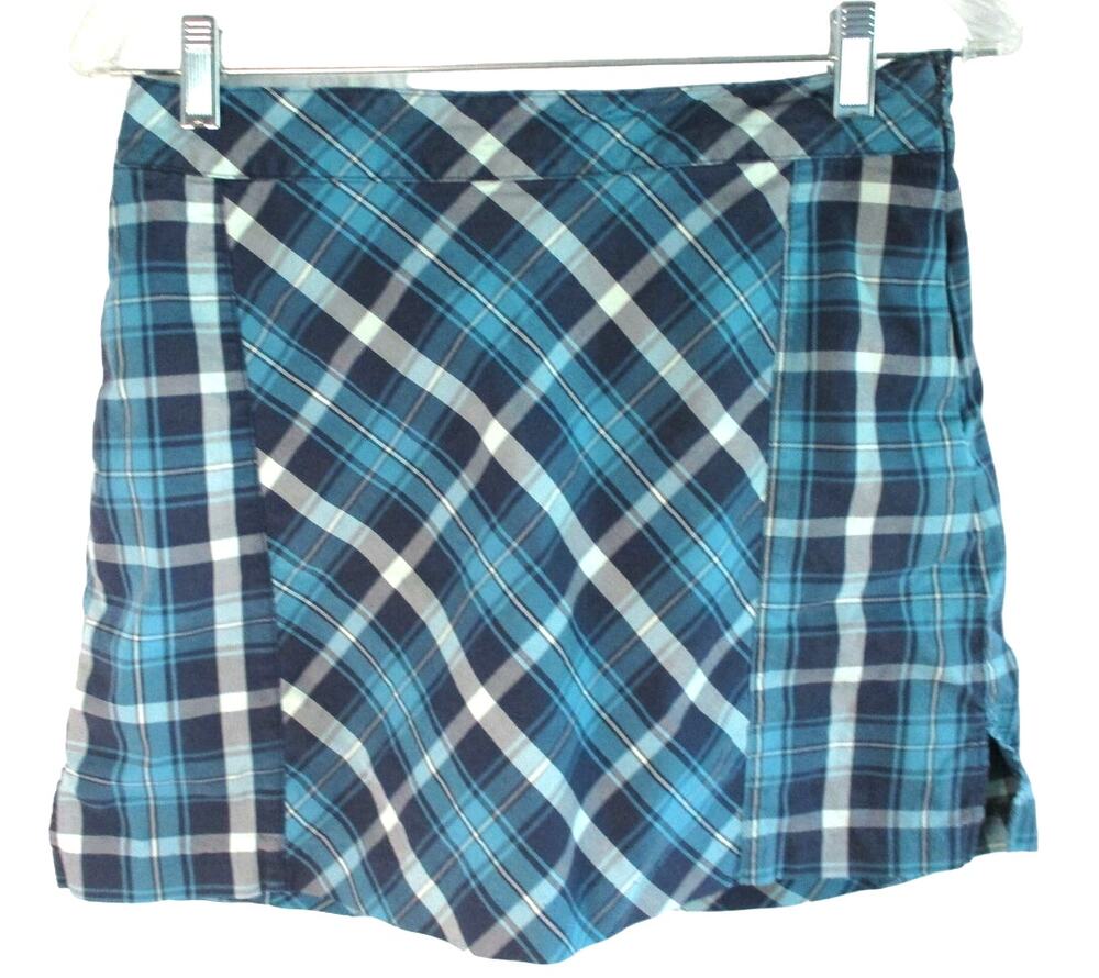 Lady Hagen Golf Women's Blue Plaid Stretch Side Zip Skort Size 4